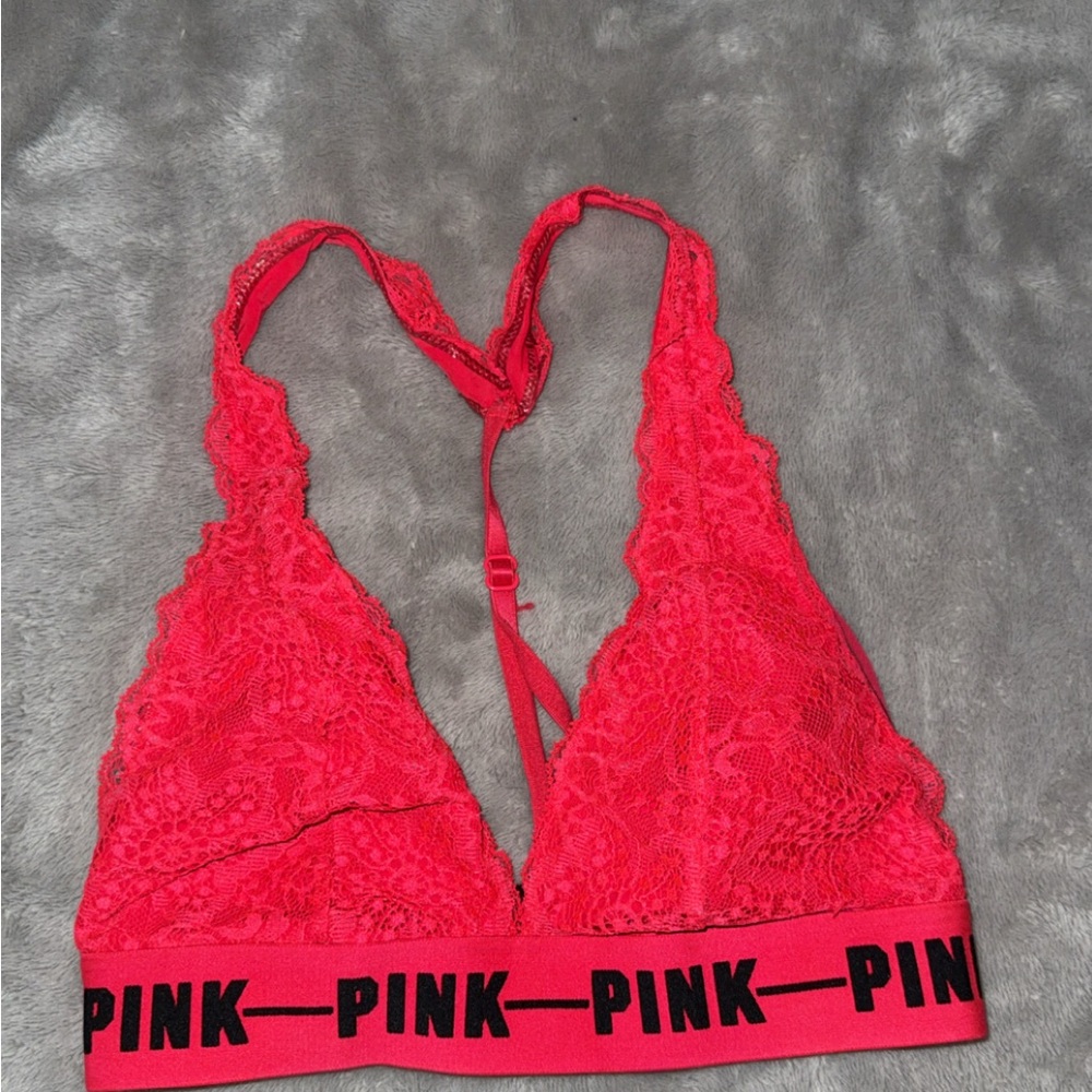 PINK Victoria's Secret Red Lace Bralette